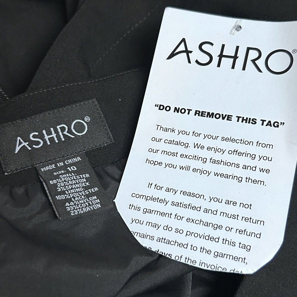 Ashro High Low Lace Trim Tiered Black Trumpet Skirt Office Business Dinner Party - Picture 8 of 9